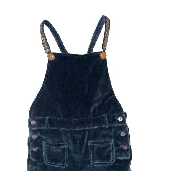 Velveteen Elodie Teal Velvet Overalls Girls Teal Blue Flare Leg Size 3 years - Picture 4 of 9